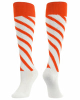 TCK socks White/Orange/Orange / Large Candy Stripe Knee High Softball Socks