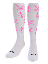 TCK socks White/Pink / Large Bows All-Over Tube Socks