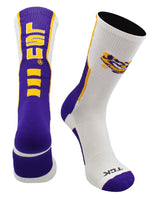 TCK socks White/Purple/Gold / Large LSU Tigers Perimeter Crew Socks