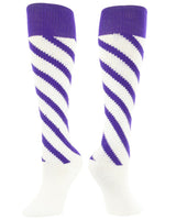 TCK socks White/Purple/Purple / Large Candy Stripe Knee High Softball Socks