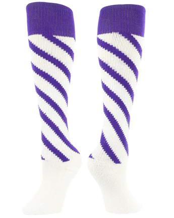 TCK socks White/Purple/Purple / Large Candy Stripe Knee High Softball Socks