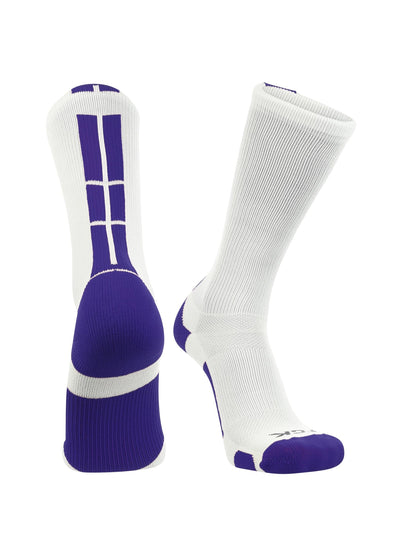 TCK socks White/Purple / X-Large Crew Socks Baseline 3.0 Adult Sizes Team Colors