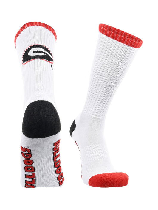 TCK socks White/Red/Black / Large Georgia Bulldogs Socks Basic Crew White Socks