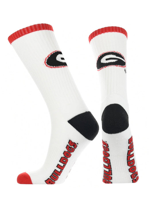 TCK socks White/Red/Black / Large Georgia Bulldogs Socks Basic Crew White Socks