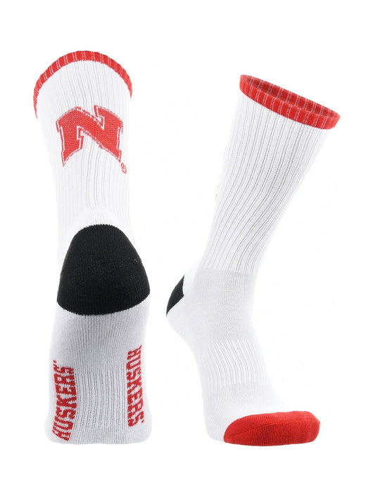 TCK socks White/Red/Black / Large Nebraska Cornhuskers Socks Basic Crew White Socks