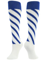 TCK socks White/Royal/Royal / Large Candy Stripe Knee High Softball Socks