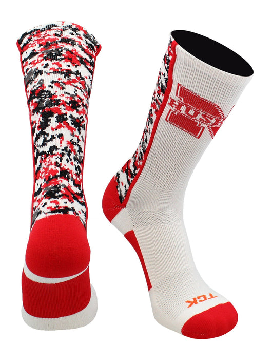 TCK socks White/Scarlet/Black / Large Nebraska Cornhuskers Socks Digital Camo Crew