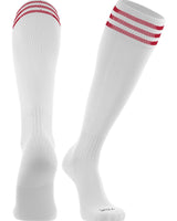 TCK socks White/Scarlet / Medium Finale 3-Stripe Soccer Socks