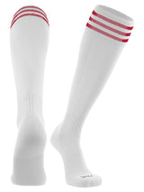 TCK socks White/Scarlet / Medium Finale 3-Stripe Soccer Socks