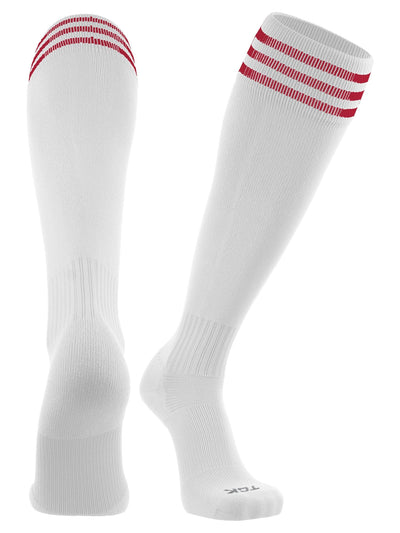 TCK socks White/Scarlet / Medium Finale 3-Stripe Soccer Socks