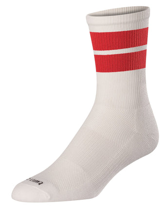 TCK socks White/Scarlet / Medium Motion 2 Stripe Crew Socks