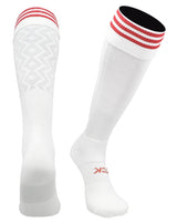 TCK socks White/Scarlet / Medium Premier Soccer Sock with Fold Down Stripes