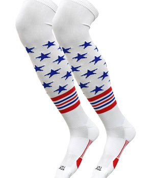TCK socks White/Scarlet/Royal / Small TCK Freedom Dugout Stars and Stripes OTK Baseball & Softball Socks - USA Made