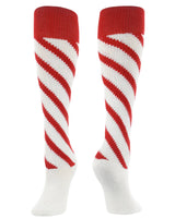 TCK socks White/Scarlet/Scarlet / Large Candy Stripe Knee High Softball Socks