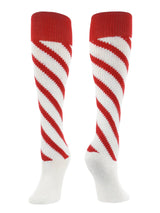 TCK socks White/Scarlet/Scarlet / Large Candy Stripe Knee High Softball Socks