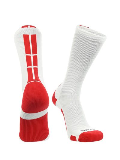 TCK socks White/Scarlet / X-Large Crew Socks Baseline 3.0 Adult Sizes Team Colors