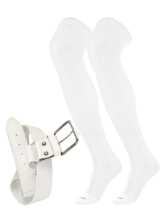 TCK socks White / Small Pro Plus Performance Prosport Over the Knee Socks Belt Combo
