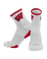 TCK socks Wisconsin Badgers / Large TCK Wisconsin Badgers Quarter Socks - Made in USA