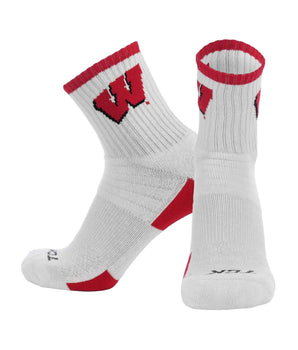 TCK socks Wisconsin Badgers / Large TCK Wisconsin Badgers Quarter Socks - Made in USA