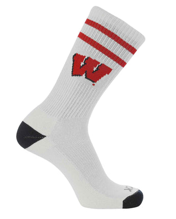 NCAA Vintage College Striped Socks - Wisconsin Badgers (Large)