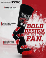 Wisconsin Badgers Mayhem Crew Socks (Made in USA)