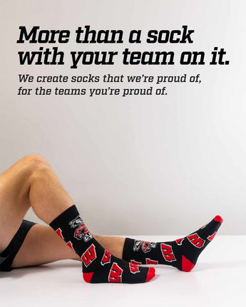 TCK socks Wisconsin Badgers Mayhem Crew Socks (Made in USA)