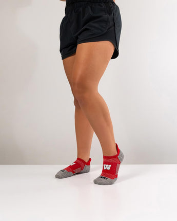 TCK socks Wisconsin Badgers Tour No Show Tab Socks - Made in USA
