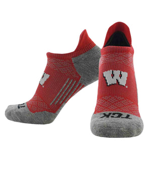 TCK socks Wisconsin Badgers Tour No Show Tab Socks - Made in USA