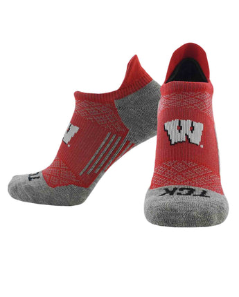TCK socks Wisconsin Badgers Tour No Show Tab Socks - Made in USA