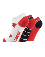 TCK socks Wisconsin Black/Red/White / Large Wisconsin Badgers No Show Socks Full Field 3 Pack