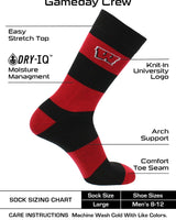 Wisconsin Badgers Red & Black Striped Crew Socks - NCAA Men's Dress & Casual Game Day Apparel - Soft Breathable Gear