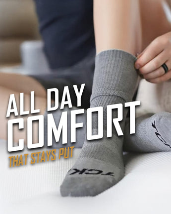 TCK socks Work & Athletic Crew Socks for Men & Women – Cushioned, Seamless Toe, Moisture Wicking Boot Sock, Supportive Arch