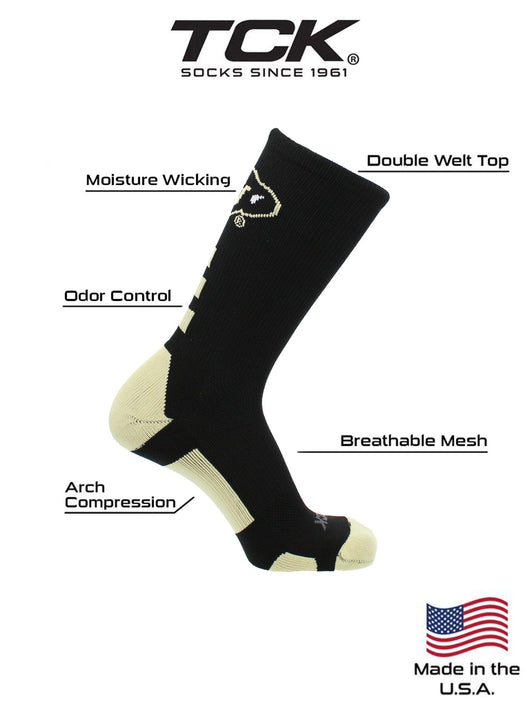 TCK Sports socks NCAA Colorado Buffs Socks Baseline Crew