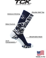 TCK Sports socks Penn State Nittany Lions Woodland Camo Crew Socks