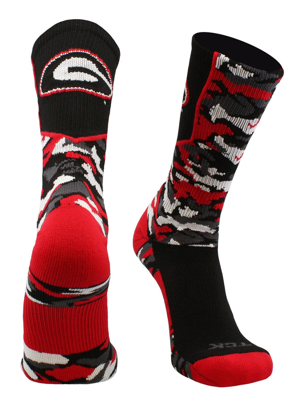 TCK Sports socks University of Georgia Bulldogs Woodland Camo Crew Socks