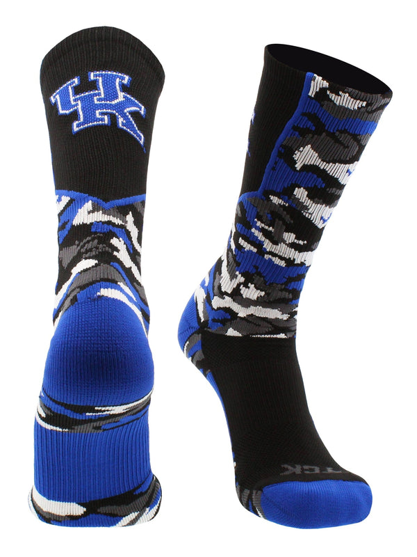TCK Sports socks University of Kentucky Wildcats Woodland Camo Crew Socks