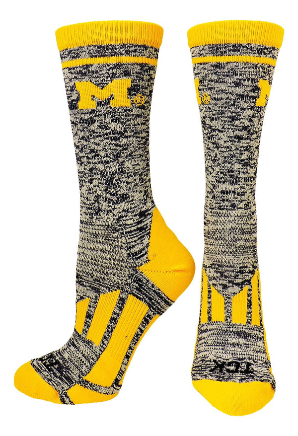 TCK Sports socks University of Michigan Wolverines Socks Heathered Crew
