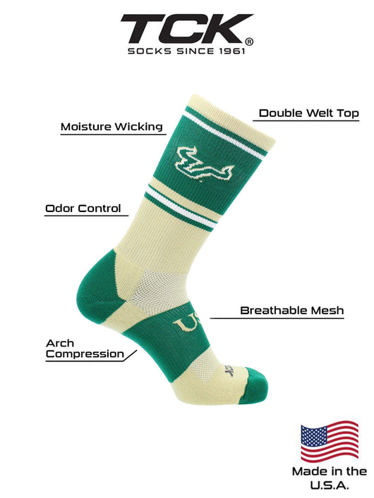TCK Sports socks University of South Florida Bulls Jersey Crew Socks