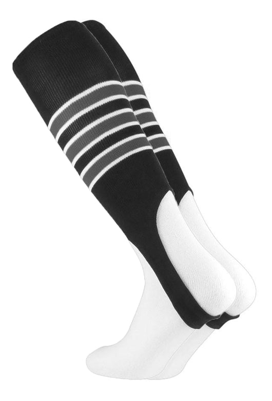 TCK stirrups Black/White/Graphite / Large TCK Striped Baseball Stirrups 7 Inch Pattern D