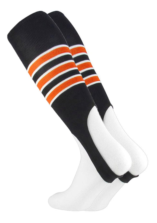 TCK stirrups Black/White/Orange / Large TCK Striped Baseball Stirrups 7 Inch Pattern D
