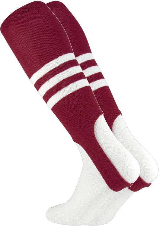 TCK stirrups Cardinal/White / Medium TCK Striped Baseball Stirrups 7 Inch Pattern B