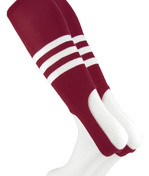 TCK stirrups Cardinal/White / Medium TCK Striped Baseball Stirrups 7 Inch Pattern B