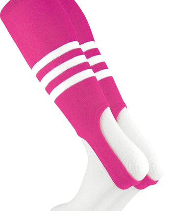 TCK stirrups Hot Pink/White / Medium TCK Striped Baseball Stirrups 7 Inch Pattern B