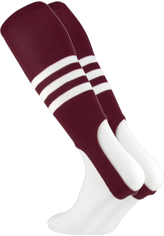 TCK stirrups Maroon/White / Medium TCK Striped Baseball Stirrups 7 Inch Pattern B