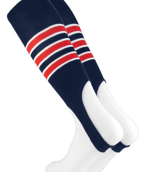TCK stirrups Navy/Scarlet/White / Large TCK Striped Baseball Stirrups 7 Inch Pattern D