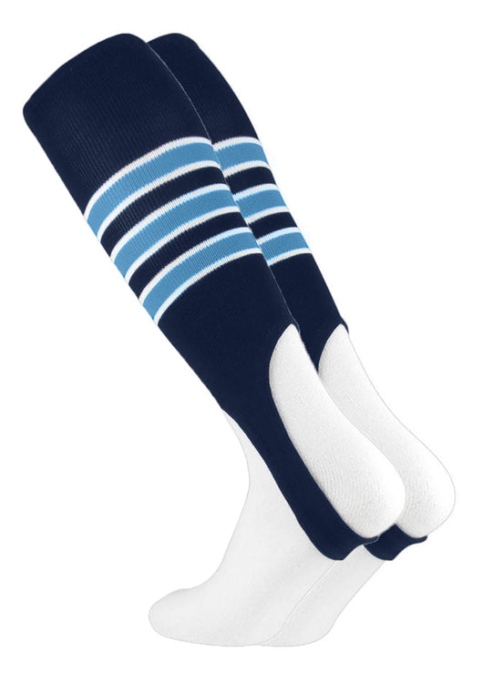 TCK stirrups Navy/White/Columbia Blue / Medium TCK Striped Baseball Stirrups 7 Inch Pattern D