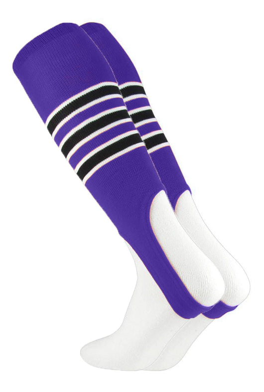TCK stirrups Purple/White/Black / Large TCK Striped Baseball Stirrups 7 Inch Pattern D