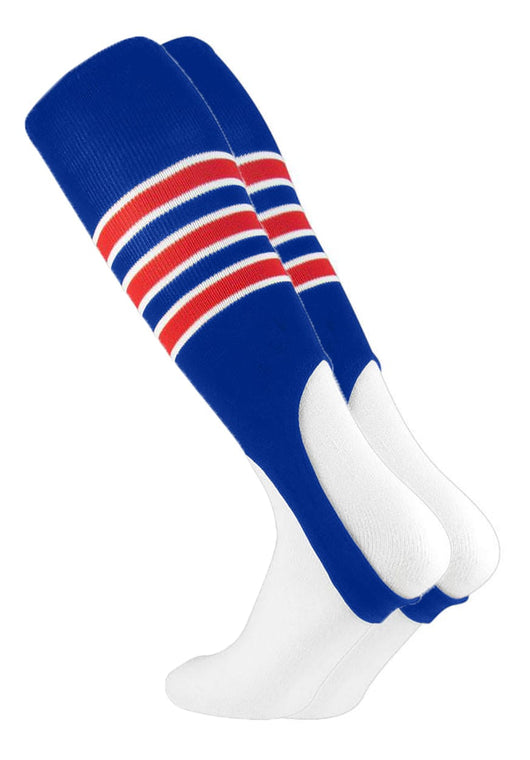 TCK stirrups Royal/White/Scarlet / Large TCK Striped Baseball Stirrups 7 Inch Pattern D