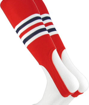 TCK stirrups Scarlet/White/Navy / Large TCK Striped Baseball Stirrups 7 Inch Pattern I