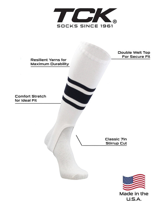 TCK stirrups Striped Baseball Stirrups Pattern C